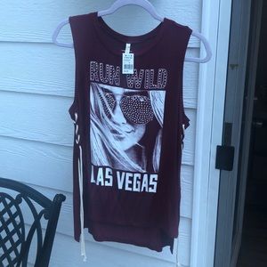 T shirt laces up sides